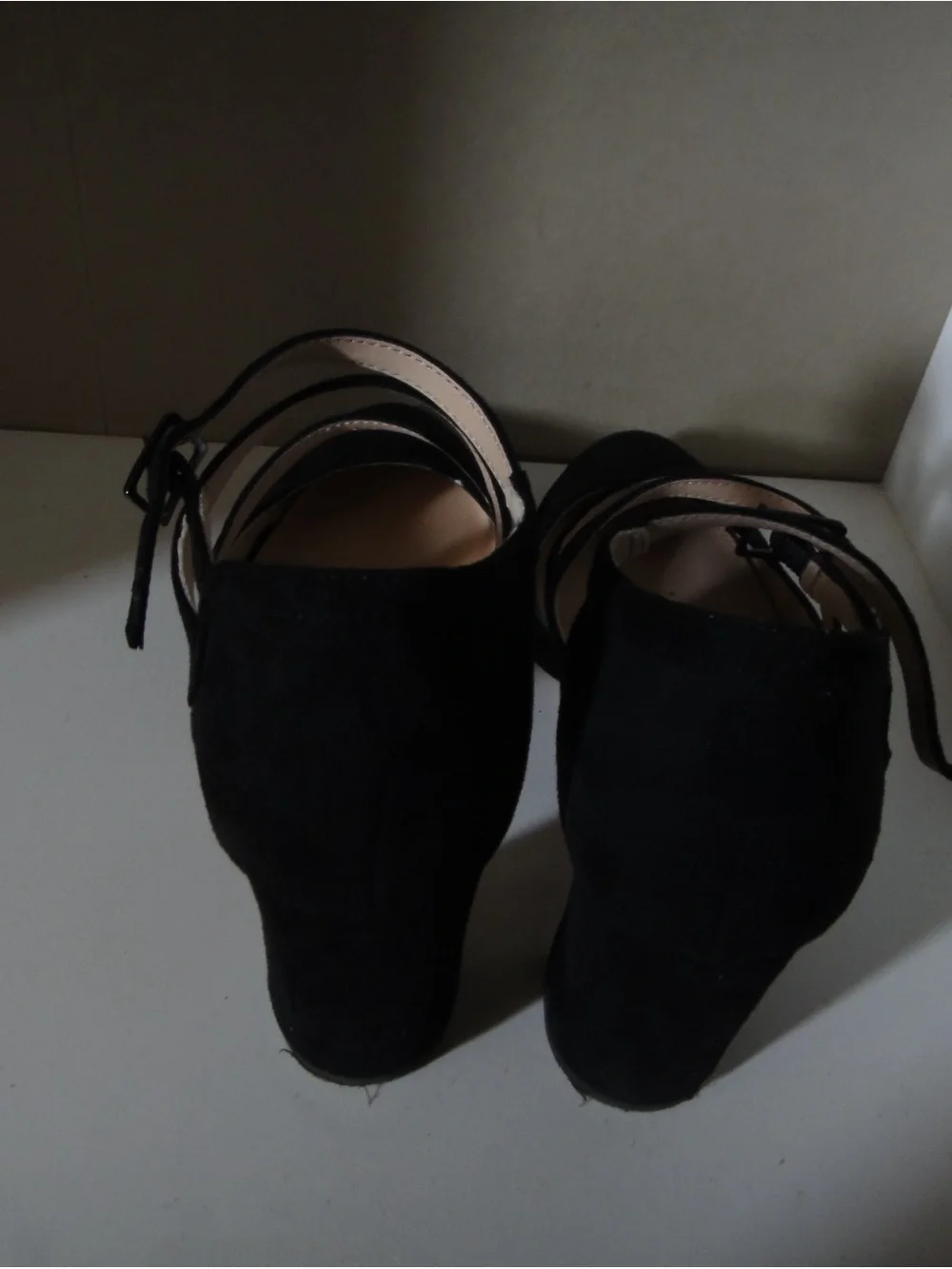 Xappeal Black Strappy Pointed-Toe Heels
